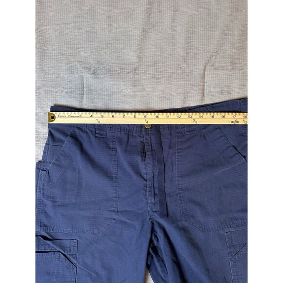 Carhartt Ripstop Cargo Pants Mens Large Navy Blue Workwear Utility Drawstring - Picture 9 of 14